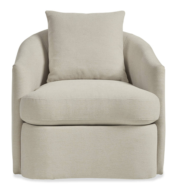 Corbin Swivel Accent Chair Handcrafted Shelter Back with Down Plush Seat Cushion