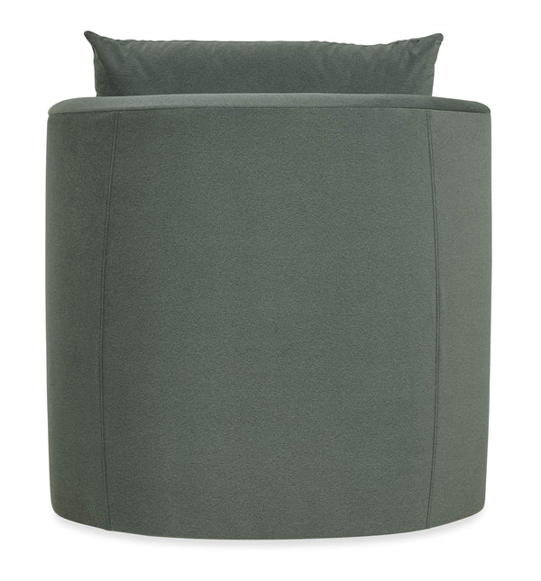 Cassia Barrel Back Swivel Chair Handcrafted in Usa for Transitional Living Room Comfort