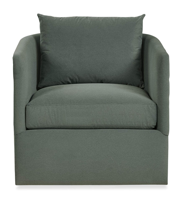 Cassia Barrel Back Swivel Chair Handcrafted in Usa for Transitional Living Room Comfort