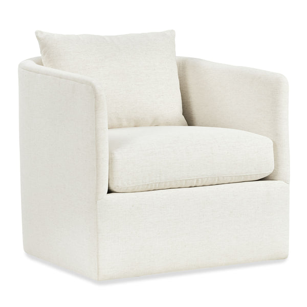Cassia Barrel Back Swivel Chair Handcrafted in Usa for Transitional Living Room Comfort