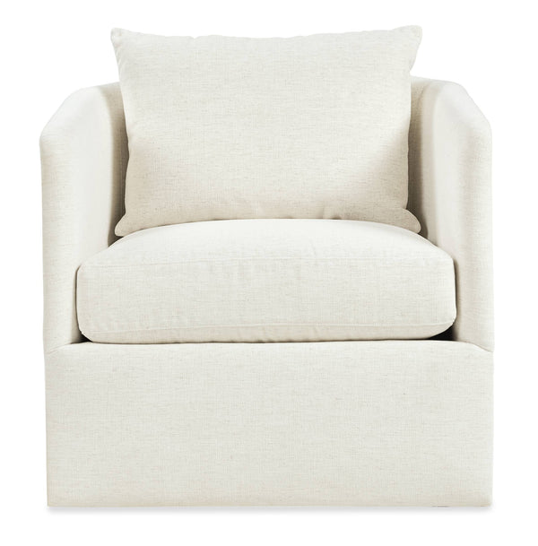 Cassia Barrel Back Swivel Chair Handcrafted in Usa for Transitional Living Room Comfort