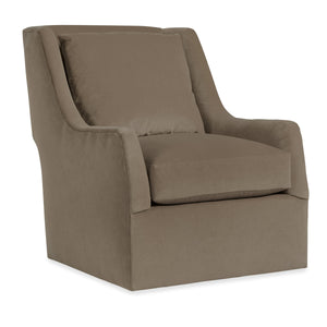Karina Swivel Chair Bench-made Hardwood Frame Plush Cushions Flared Arm Accent Seating Usa