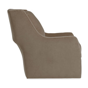 Karina Swivel Chair Bench-made Hardwood Frame Plush Cushions Flared Arm Accent Seating Usa