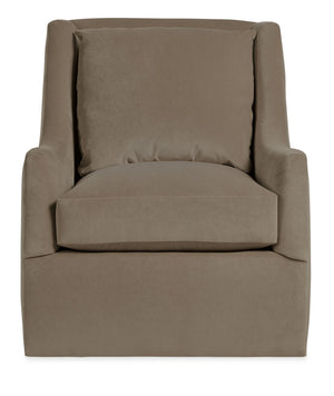 Karina Swivel Chair Bench-made Hardwood Frame Plush Cushions Flared Arm Accent Seating Usa