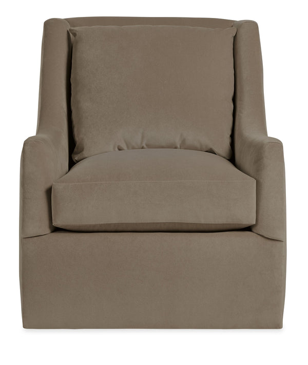 Karina Swivel Chair Bench-made Hardwood Frame Plush Cushions Flared Arm Accent Seating Usa