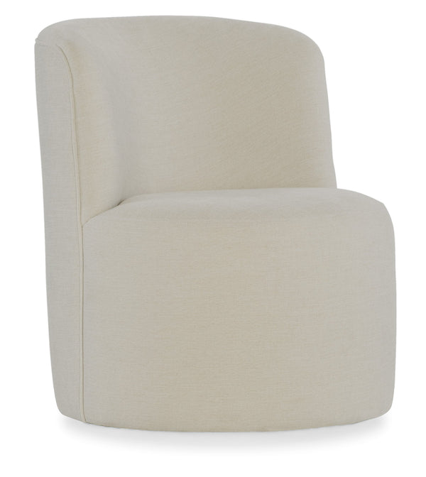 Mavis Swivel Barrel Accent Chair Armless Handcrafted Upholstered for Modern Living Room