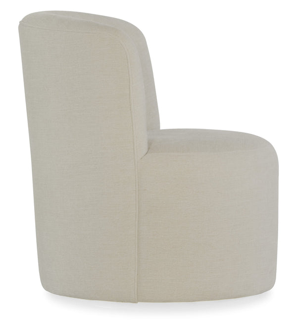 Mavis Swivel Barrel Accent Chair Armless Handcrafted Upholstered for Modern Living Room
