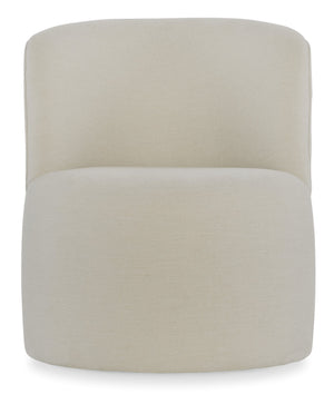 Mavis Swivel Barrel Accent Chair Armless Handcrafted Upholstered for Modern Living Room