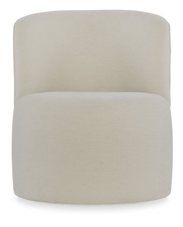 Mavis Swivel Barrel Accent Chair Armless Handcrafted Upholstered for Modern Living Room