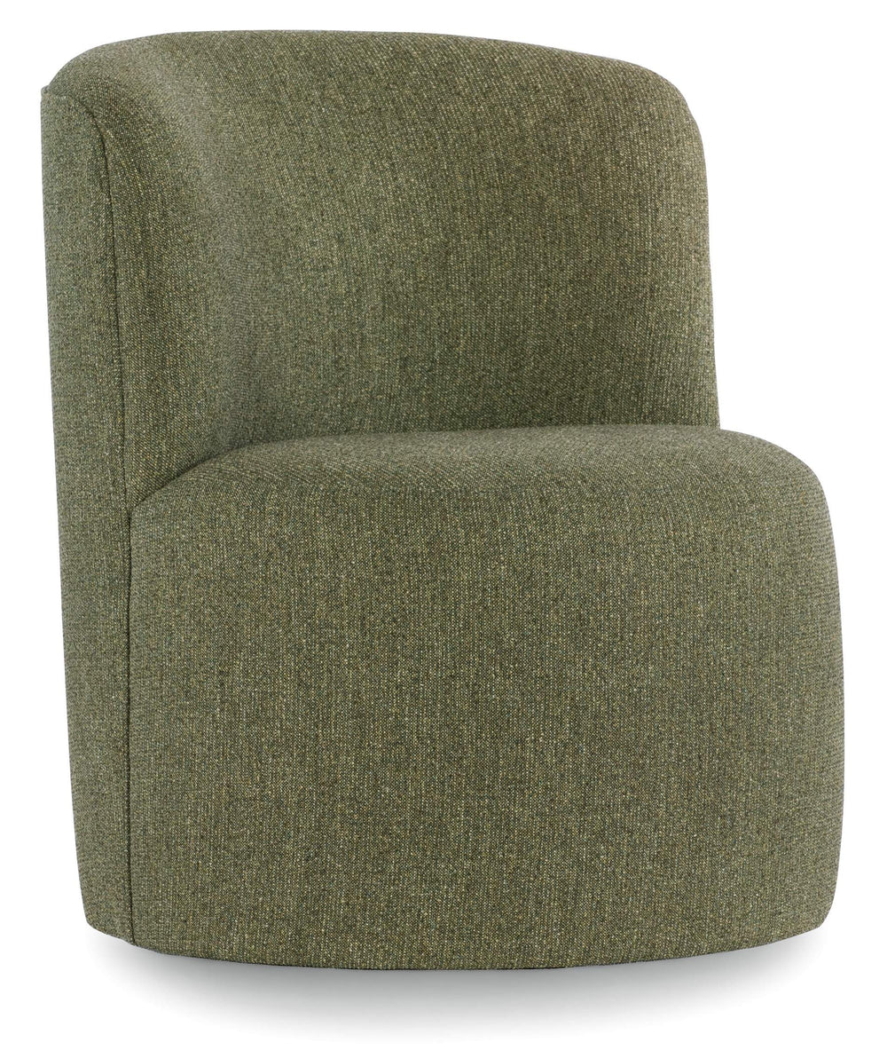 Hooker Furniture Mavis Swivel Barrel Accent Chair Armless Handcrafted Upholstered for Modern Living Room Green HFCX-4744-009-224681-28