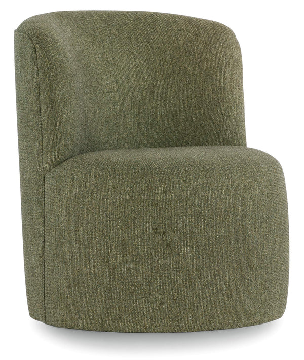 Hooker Furniture Mavis Swivel Barrel Accent Chair Armless Handcrafted Upholstered for Modern Living Room Green HFCX-4744-009-224681-28