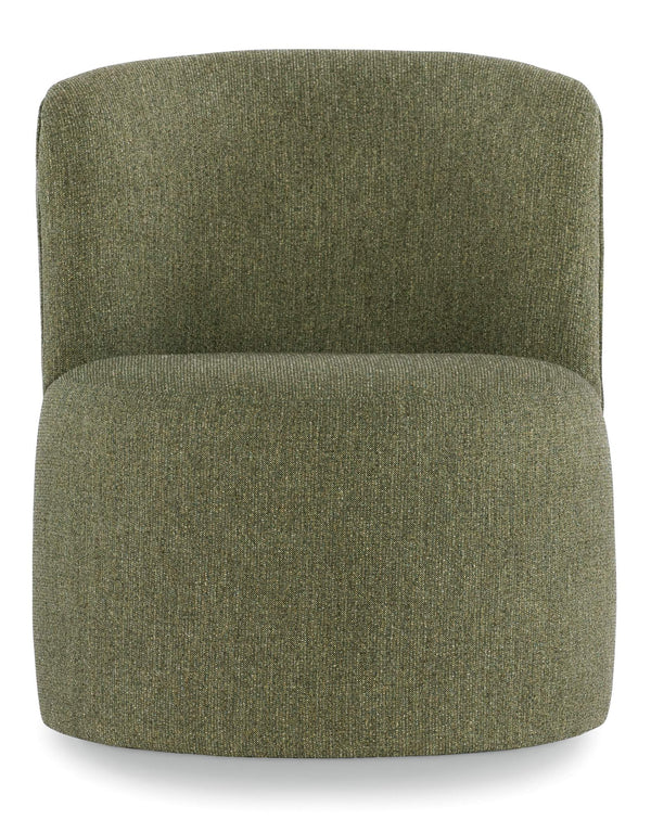Mavis Swivel Barrel Accent Chair Armless Handcrafted Upholstered for Modern Living Room