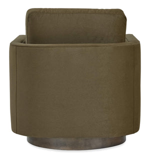 Owen Swivel Accent Chair Handcrafted Wood Base Performance Fabric for Modern Living Spaces