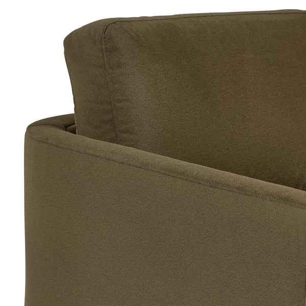 Owen Swivel Accent Chair Handcrafted Wood Base Performance Fabric for Modern Living Spaces