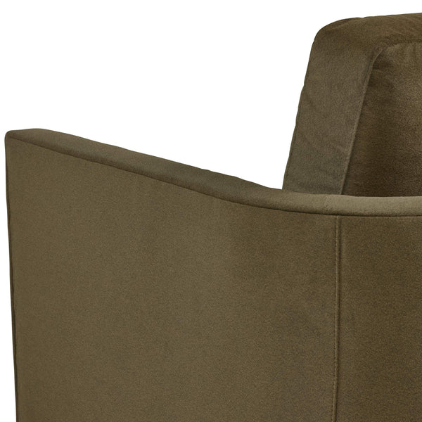 Owen Swivel Accent Chair Handcrafted Wood Base Performance Fabric for Modern Living Spaces