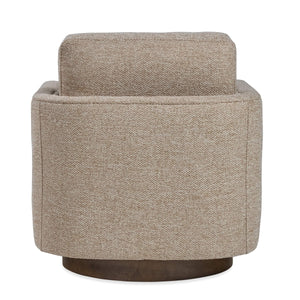 Owen Swivel Accent Chair Handcrafted Wood Base Performance Fabric for Modern Living Spaces