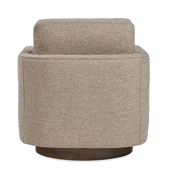 Owen Swivel Accent Chair Handcrafted Wood Base Performance Fabric for Modern Living Spaces