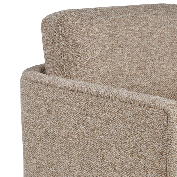 Owen Swivel Accent Chair Handcrafted Wood Base Performance Fabric for Modern Living Spaces