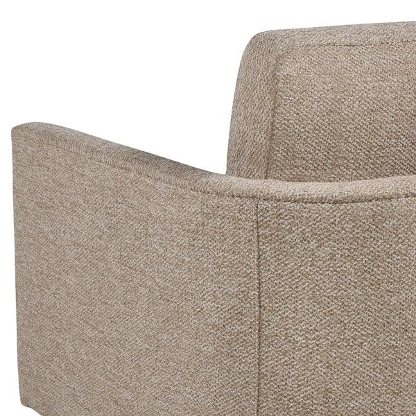Owen Swivel Accent Chair Handcrafted Wood Base Performance Fabric for Modern Living Spaces