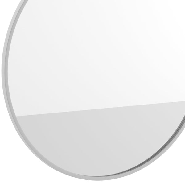 English Elm Julianne Modern Round Wall Mirror - High-Reflectivity Glass, Slim Metal Frame, Versatile for Any Room Silver 30" Round HFKHD-0GD-CRE8-102315-GG