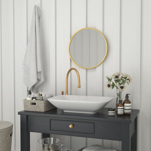 English Elm Julianne Modern Round Wall Mirror - High-Reflectivity Glass, Slim Metal Frame, Versatile for Any Room Gold 20" Round HFKHD-0GD-CRE8-291315-GG