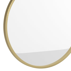 English Elm Julianne Modern Round Wall Mirror - High-Reflectivity Glass, Slim Metal Frame, Versatile for Any Room Gold 20" Round HFKHD-0GD-CRE8-291315-GG
