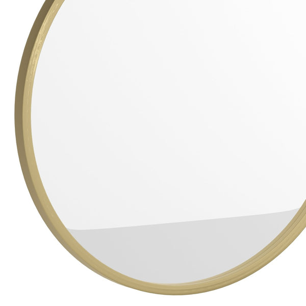 English Elm Julianne Modern Round Wall Mirror - High-Reflectivity Glass, Slim Metal Frame, Versatile for Any Room Gold 20" Round HFKHD-0GD-CRE8-291315-GG
