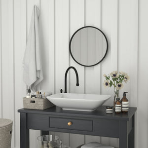 English Elm Julianne Modern Round Wall Mirror - High-Reflectivity Glass, Slim Metal Frame, Versatile for Any Room Black 20" Round HFKHD-0GD-CRE8-981315-GG