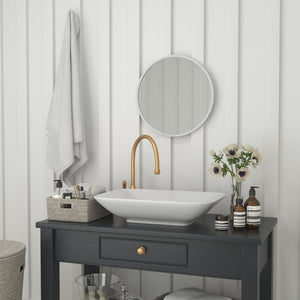 English Elm Julianne Modern Round Wall Mirror - High-Reflectivity Glass, Slim Metal Frame, Versatile for Any Room Silver 20" Round HFKHD-0GD-CRE8-991315-GG