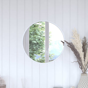 English Elm Julianne Modern Round Wall Mirror - High-Reflectivity Glass, Slim Metal Frame, Versatile for Any Room Silver 20" Round HFKHD-0GD-CRE8-991315-GG