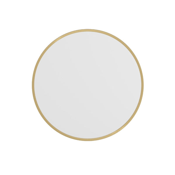 English Elm Julianne Modern Round Wall Mirror - High-Reflectivity Glass, Slim Metal Frame, Versatile for Any Room Gold 24" Round HFKHD-4GD-CRE8-391315-GG