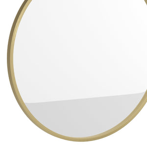 English Elm Julianne Modern Round Wall Mirror - High-Reflectivity Glass, Slim Metal Frame, Versatile for Any Room Gold 24" Round HFKHD-4GD-CRE8-391315-GG