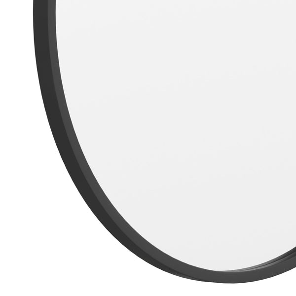 English Elm Julianne Modern Round Wall Mirror - High-Reflectivity Glass, Slim Metal Frame, Versatile for Any Room Black 24" Round HFKHD-4GD-CRE8-712315-GG