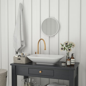 English Elm Julianne Modern Round Wall Mirror - High-Reflectivity Glass, Slim Metal Frame, Versatile for Any Room Silver 16" Round HFKHD-6GD-CRE8-891315-GG