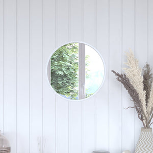 English Elm Julianne Modern Round Wall Mirror - High-Reflectivity Glass, Slim Metal Frame, Versatile for Any Room Silver 16" Round HFKHD-6GD-CRE8-891315-GG