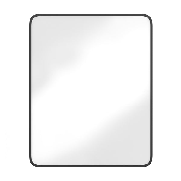 English Elm Jolie 24" x 30" Recessed Bathroom Medicine Cabinet with Rounded Beveled Mirror & Three Shelves Black HFKHD-FM23C0401-L-BLK-GG