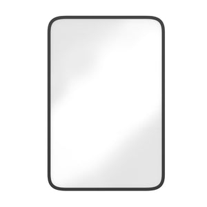 English Elm Jolie 16" x 24" Recessed Bathroom Medicine Cabinet with Rounded Beveled Mirror and Three Shelves Black HFKHD-FM23C0401-S-BLK-GG