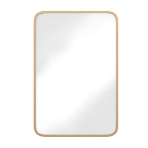 English Elm Jolie 16" x 24" Recessed Bathroom Medicine Cabinet with Rounded Beveled Mirror and Three Shelves Gold HFKHD-FM23C0401-S-GLD-GG