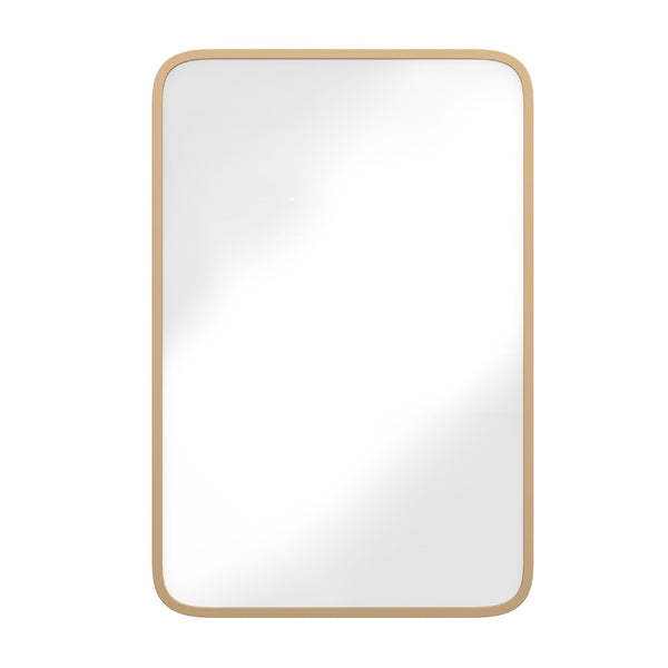 English Elm Jolie 16" x 24" Recessed Bathroom Medicine Cabinet with Rounded Beveled Mirror and Three Shelves Gold HFKHD-FM23C0401-S-GLD-GG