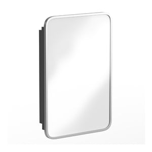 English Elm Jolie 16" x 24" Recessed Bathroom Medicine Cabinet with Rounded Beveled Mirror and Three Shelves Silver HFKHD-FM23C0401-S-SLV-GG