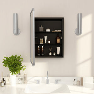 English Elm Jolie 16" x 24" Recessed Bathroom Medicine Cabinet with Rounded Beveled Mirror and Three Shelves Silver HFKHD-FM23C0401-S-SLV-GG