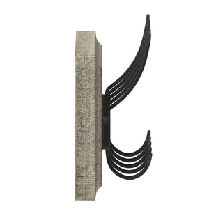 English Elm Daly Wall Mounted Solid Pine Wood Storage Rack with 5 Hooks - Perfect for Entryway and Bathroom Organization Weathered Brown Wood 24"W x 3.1"D x 6.5"H HFKHD-GDI-CRE8-232315-GG