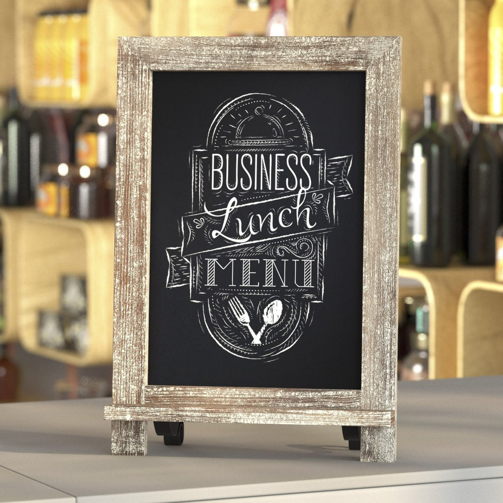 English Elm Canterbury Magnetic Chalkboard Sign with Scrolled Legs – Vintage Charm for Menu, Reminders & Events Weathered Brown 9.5"W x 1.88"D x 14"H HFKHD-GDI-CRE8-322315-GG