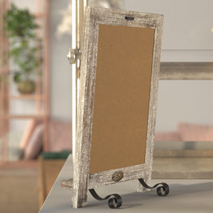 English Elm Canterbury Magnetic Chalkboard Sign with Scrolled Legs – Vintage Charm for Menu, Reminders & Events Weathered Brown 9.5"W x 1.88"D x 14"H HFKHD-GDI-CRE8-322315-GG