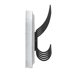 English Elm Daly Wall Mounted Solid Pine Wood Storage Rack with 5 Hooks - Perfect for Entryway and Bathroom Organization White Wash 24"W x 3.1"D x 6.5"H HFKHD-GDI-CRE8-332315-GG