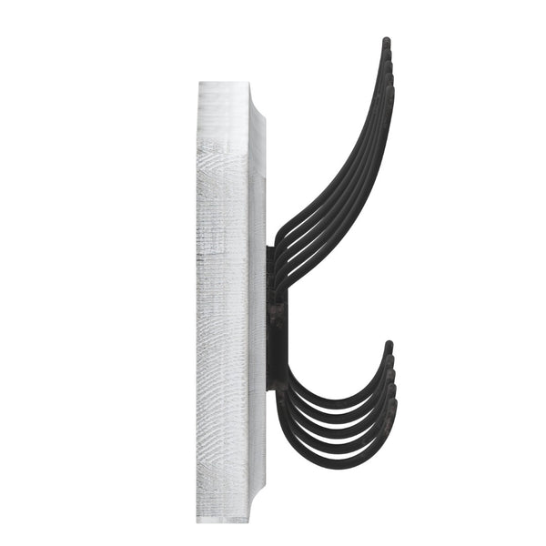 English Elm Daly Wall Mounted Solid Pine Wood Storage Rack with 5 Hooks - Perfect for Entryway and Bathroom Organization White Wash 24"W x 3.1"D x 6.5"H HFKHD-GDI-CRE8-332315-GG