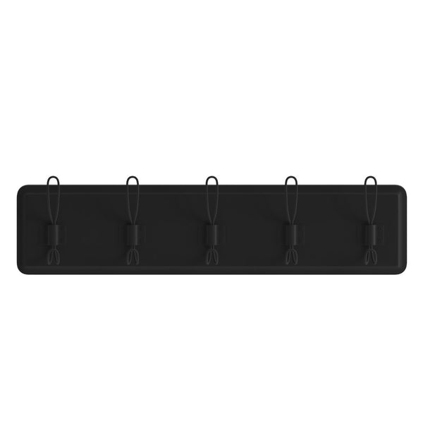 English Elm Daly Wall Mounted Solid Pine Wood Storage Rack with 5 Hooks - Perfect for Entryway and Bathroom Organization Black 24"W x 3.1"D x 6.5"H HFKHD-GDI-CRE8-432315-GG