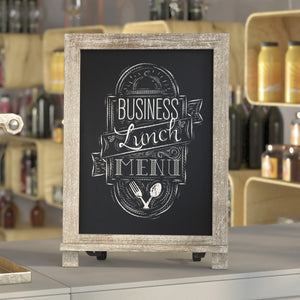 English Elm Canterbury Magnetic Chalkboard Sign with Scrolled Legs – Vintage Charm for Menu, Reminders & Events Weathered Brown 12"W x 1.88"D x 17"H HFKHD-GDI-CRE8-822315-GG