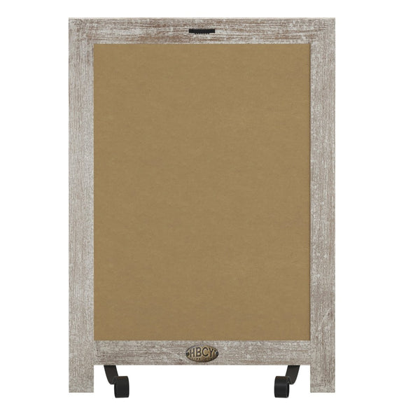 English Elm Canterbury Magnetic Chalkboard Sign with Scrolled Legs – Vintage Charm for Menu, Reminders & Events Weathered Brown 12"W x 1.88"D x 17"H HFKHD-GDI-CRE8-822315-GG