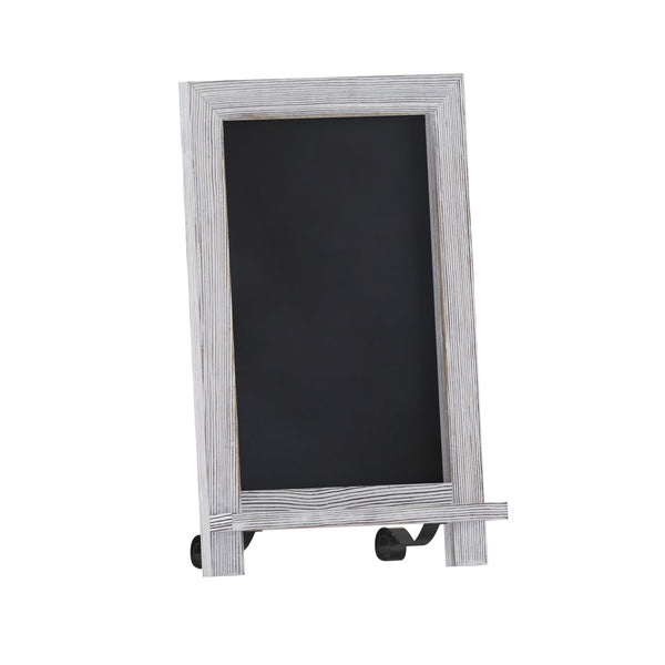 English Elm Canterbury Magnetic Chalkboard Sign with Scrolled Legs – Vintage Charm for Menu, Reminders & Events White Wash 9.5"W x 1.88"D x 14"H HFKHD-GDIS-CRE8-022315-GG